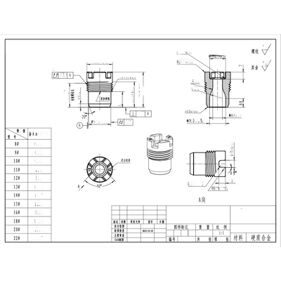 2700 Mpa TRS YG8 Tungsten Karbür Nozul PDC Uçları için 7.14mm Gözenek Çapı ve 0.6-0.8 μm Tane Boyutu