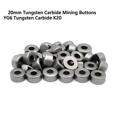 YG6 Tungsten Karbür Madencilik Düğmeleri 20mm Çap ISO9001 Sertifikalı
