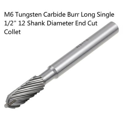 M6 Tungsten Karbür Çapak Uzun Tek 1/2" 12 Şaft Çapı Uç Kesim Pens