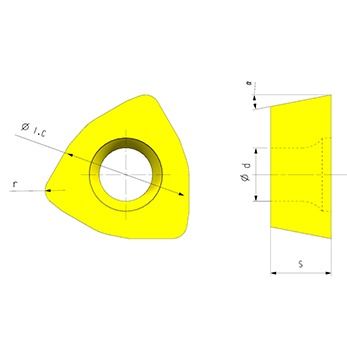 Yüksek hassasiyetli işleme için 9.525 mm çapı ve 4.2 mm kalınlığı olan WPGT Model CNC freze eklemesi