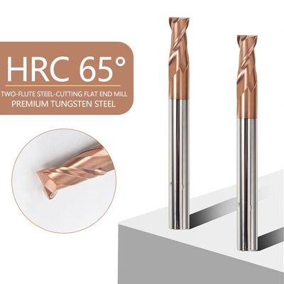 CNC Flat-Bottom Tungsten Carbide End Mill with Two Flutes and 55 Degree Keyway Cutter for Steel Featuring nACo4 Coating (NACo4 kaplamasına sahip çelik için iki flüt ve 55 derece anahtar kesicisi ile düz tabanlı volfram karbür son değirmen)