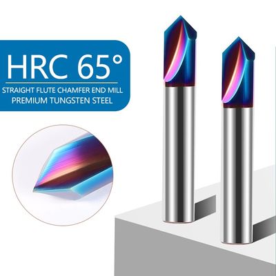 65° 90° açılı 2 flütlü çemberleme aracı paslanmaz çelik için volfram karbüt freze kesicisi