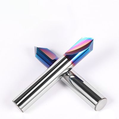 65° 90° açılı 2 flütlü çemberleme aracı paslanmaz çelik için volfram karbüt freze kesicisi