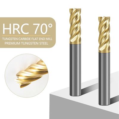 70° Sertlik HRC Alnovz3 kaplama ile 4-flüt Tungsten Karbür Son Mill Paslanmaz Çelik CNC freze kesicisi için uzmanlaşmış