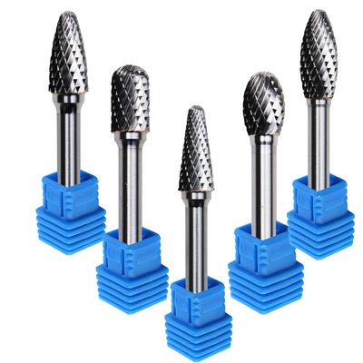 6mm Tip A Sa Tungsten Karbür Döner Dosya 1/8 Uzun Şaft Tek Çift Kesim