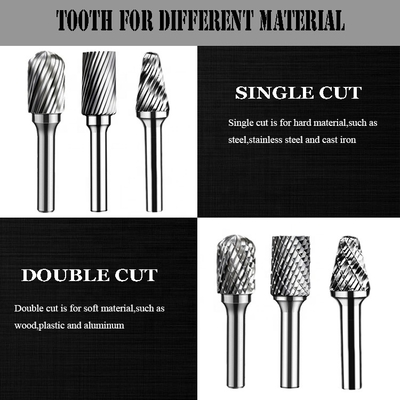 5/8mm Karbür Döner Çapak Uzun Saplı Bilyalı Tip Şekil D Sd Tek Çift Kesim Uçları