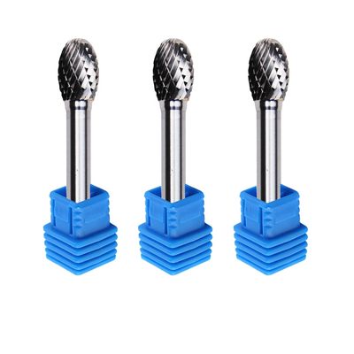 6mm Tip E Se Şekil Tungsten Karbür Çapak Uzun 1/4 İnç Şaft Kenar Döner Dosya