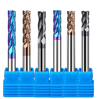 Cnc için Tungsten Katı Karbür Kaplamalı 3mm 8mm 4 Flüt Karbür Parmak Freze