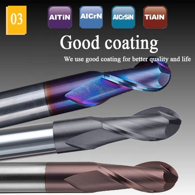 CNC Tungsten Karbür Parmak Freze 2mm 12mm 6mm 200 mm 6 Yuvarlak Uçlu Bilyalı Uçlu Frezeler