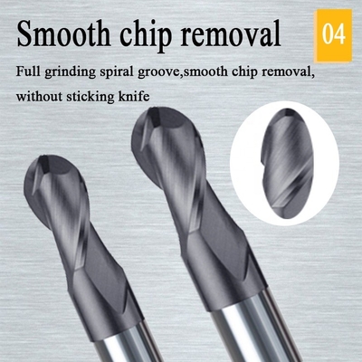 CNC Tungsten Karbür Parmak Freze 2mm 12mm 6mm 200 mm 6 Yuvarlak Uçlu Bilyalı Uçlu Frezeler